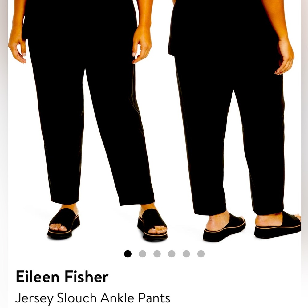 Eileen Fisher Jersey black slouch ankle plants. Size XL.